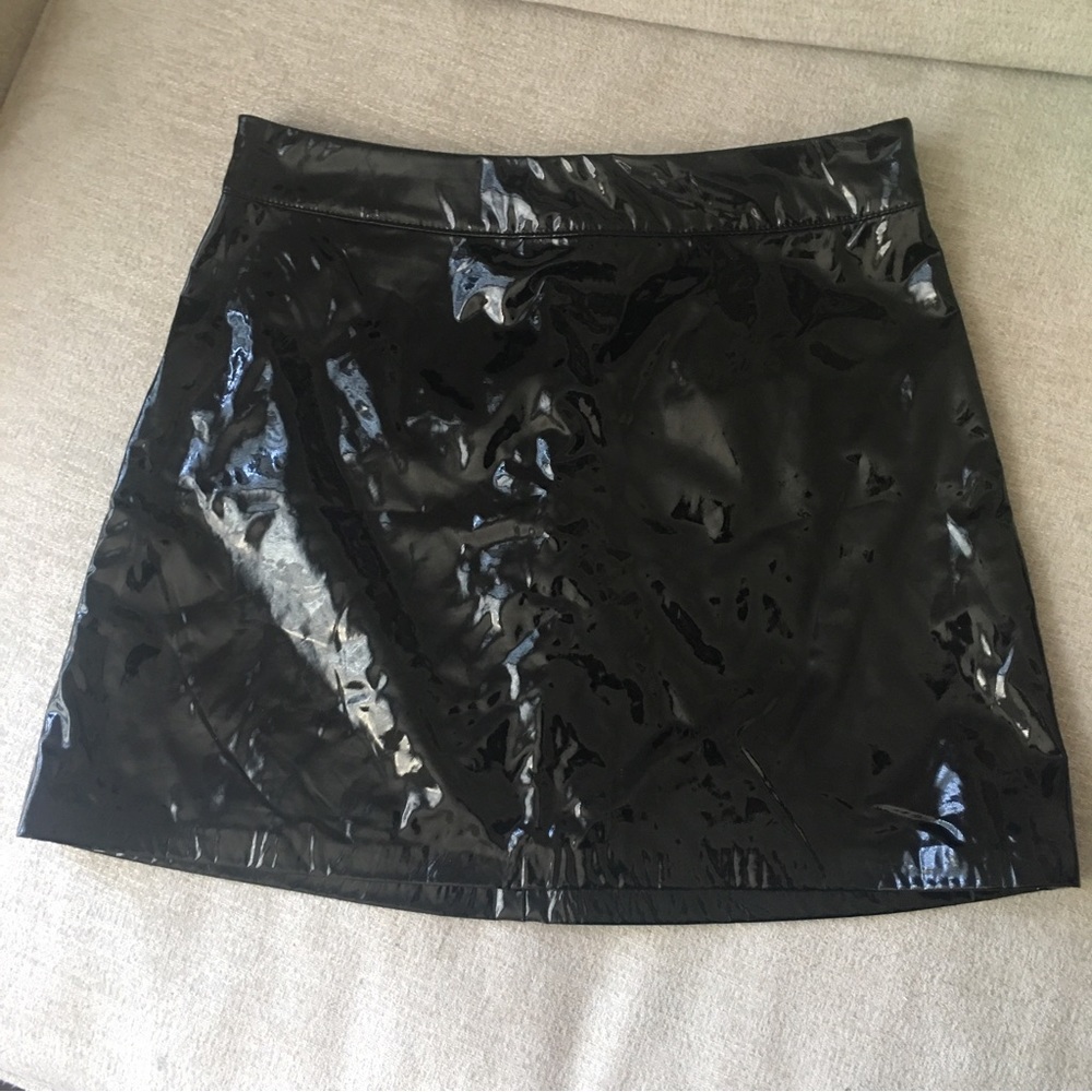 Women’s Black Sexy Wet look Mini Skirt